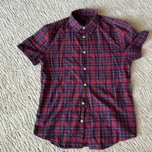 John Varvatos thin plaid button up